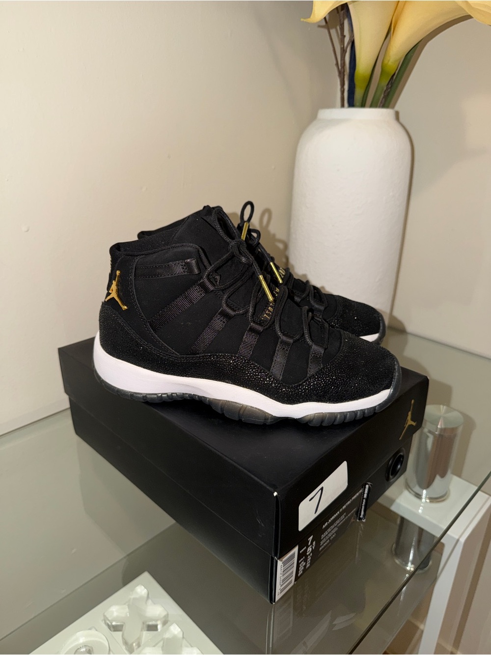 Jordan Kids Black and Gold High-Top Sneakers.
They were only used twice.